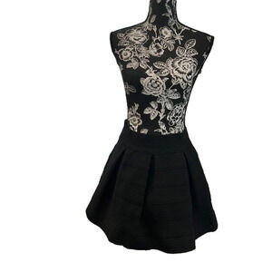 HOT GAL black textured skater skirt